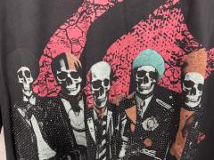 Skeleton Rock Band Electric Guitar Distressed Black Short-Sleeve T-Shirt 29053413