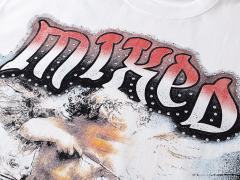 Blurry Archery Angel Rhinestone Print Washed Tee 2 colors 29105648