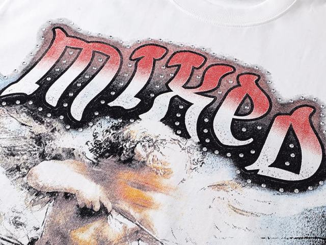 Blurry Archery Angel Rhinestone Print Washed Tee 2 colors 29105648