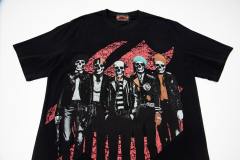 Skeleton Rock Band Electric Guitar Distressed Black Short-Sleeve T-Shirt 29053413