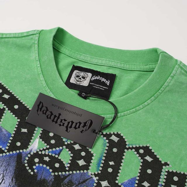 Broken Thorn Caged Eye Rhinestone Print Washed Tee 2 colors 29106668