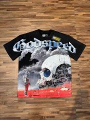 Giant Mechanical Skull Blood Print Washed Tee 29098139