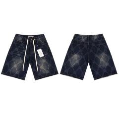 Vale Forever Vintage Diamond Pattern Loose Fit Denim Jorts