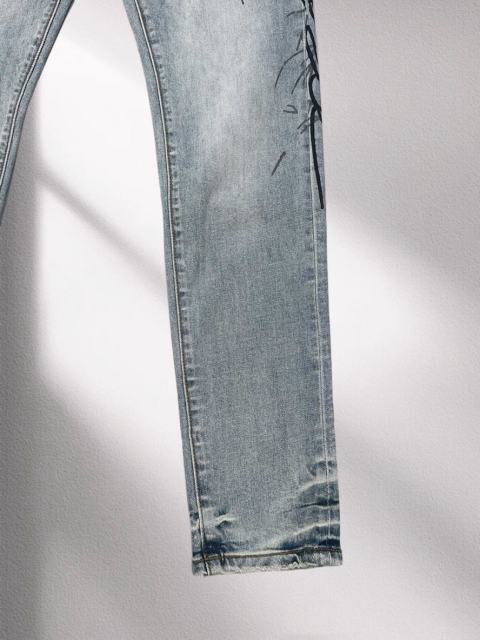 1:1 quality version Light Wash Signature Print Denim Pants