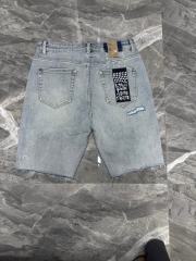 Ksubi Light Wash Distressed Denim Shorts