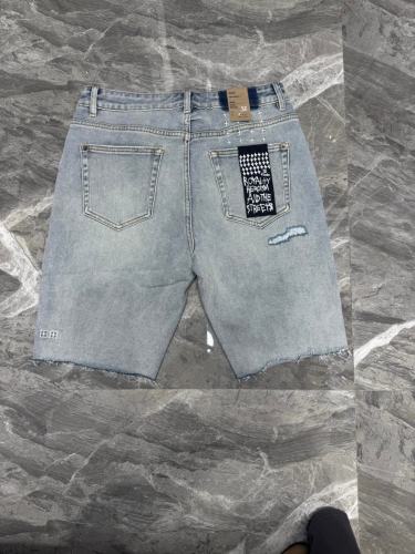 Ksubi Light Wash Distressed Denim Shorts