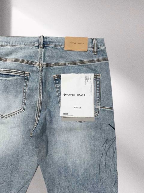 1:1 quality version Light Wash Signature Print Denim Pants