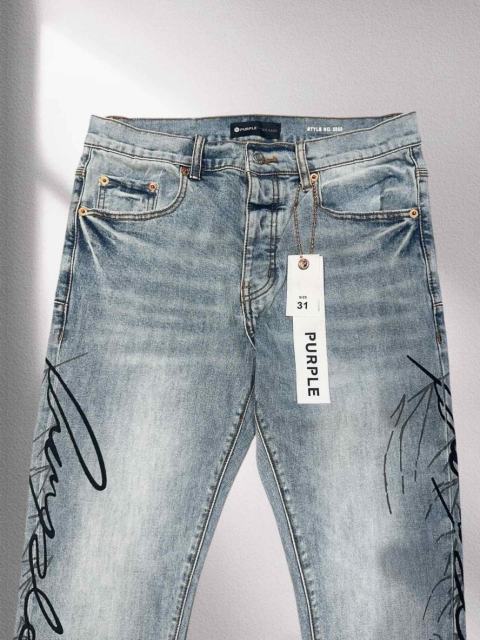 1:1 quality version Light Wash Signature Print Denim Pants
