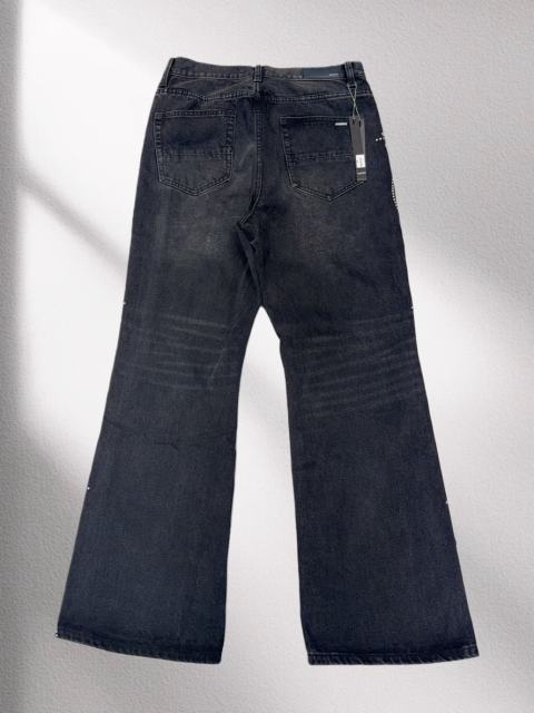 1:1 Quality Rhinestone Stripe Flared Denim Pants