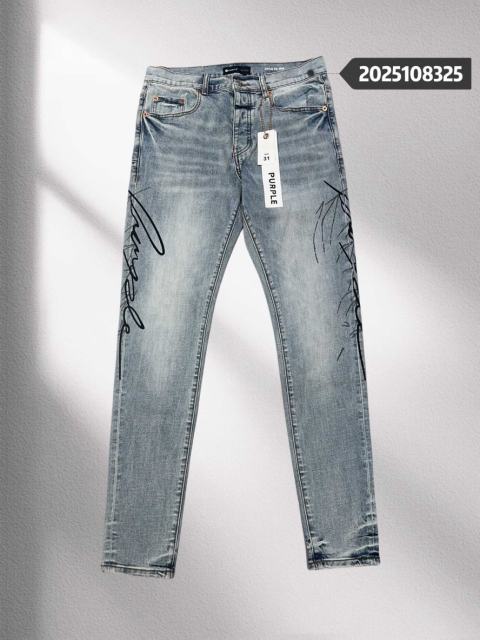 1:1 quality version Light Wash Signature Print Denim Pants