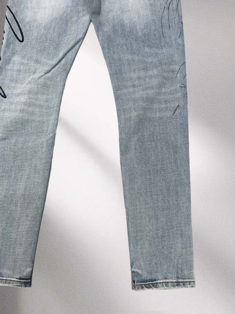 1:1 quality version Light Wash Signature Print Denim Pants
