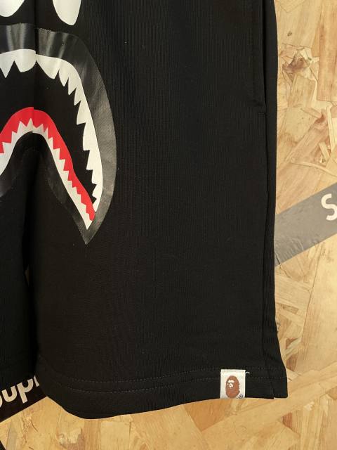 bape Solid Black Shark 3D Print Heavyweight Casual Shorts 29060660