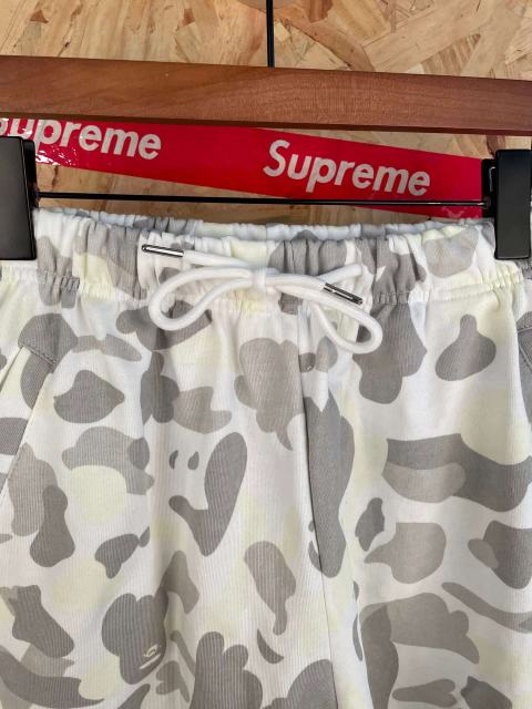 bape White Grey Camouflage Shark Print Drawstring Cotton Casual Shorts 29060761