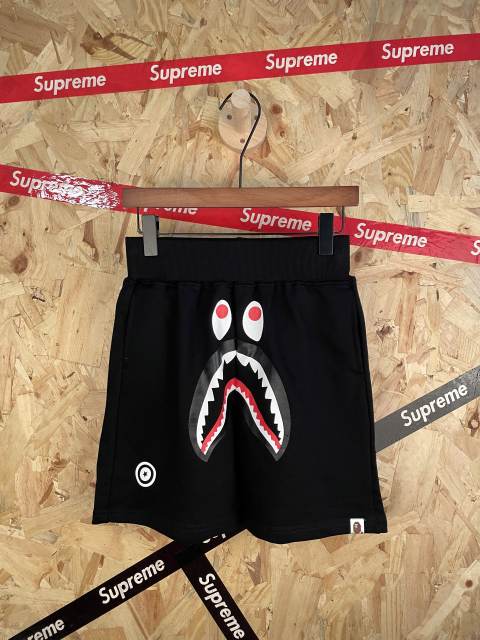 bape Solid Black Shark 3D Print Heavyweight Casual Shorts 29060660
