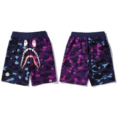 BAPE Gradient Blue Purple Camo Shark Fleece Sweat Shorts
