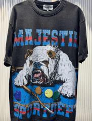 Billiards Aesthetic Bulldog Rhinestone Print Washed Tee 2 colors 29060725
