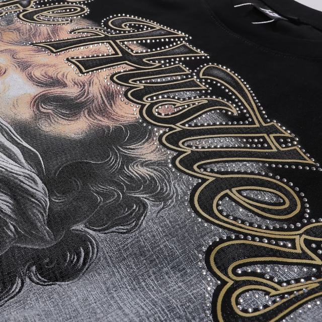 Blindfolded Wishing Angel Rhinestone Print Tee 2 colors 28751247