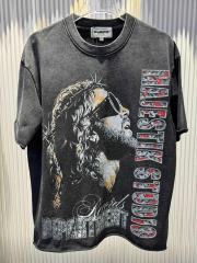 Sunglasses Hip Hop Jesus Rhinestone Print Washed Tee 29060733