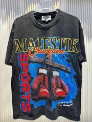 Dark Cross Boxing Glove Rhinestone Print Washed Tee 29060720