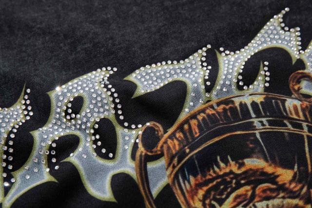 Racing Skull Champion Trophy Rhinestone Print Washed Tee 29065100