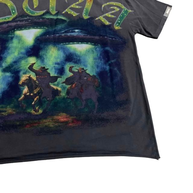 UFO Cowboy Rhinestone Print Washed Tee 28930931