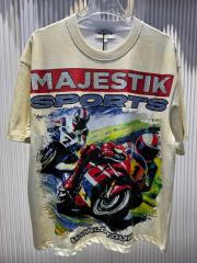 Retro Motorcycle Event Rhinestone Print Washed Tee 2 colors 29060730