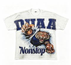 Football Tiger Rhinestone Print Washed Tee 29053840