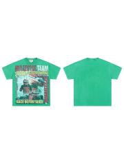 Racing Team Slogan Rhinestone Print Washed Tee 29064541