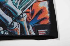 Hip Hop Skull DJ Rhinestone Print Washed Tee 29060783
