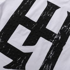 Basic Minimalist Logo Rhinestone Print Tee 4 colors 28751255