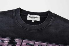 Space Knight Rhinestone Print Washed Tee 29065101