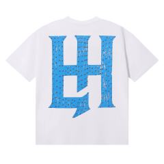 Basic Minimalist Logo Rhinestone Print Tee 4 colors 28751255