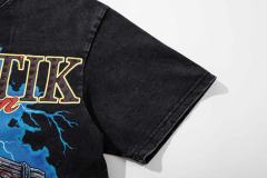 Dark Cross Boxing Glove Rhinestone Print Washed Tee 29060720