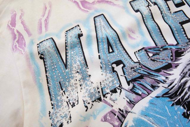 Lightning Eagle No.27 Rhinestone Print Washed Tee 29065098