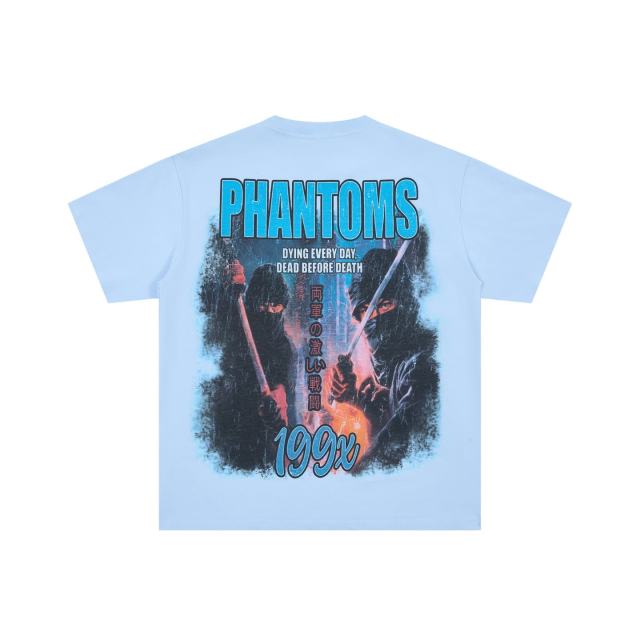 Ninja And Geisha Rhinestone Print Washed Tee 29064546