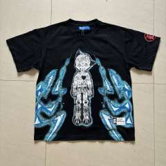 Dark High-Street Rebellious Rhinestone Print Washed Tee 11 colors 29077647