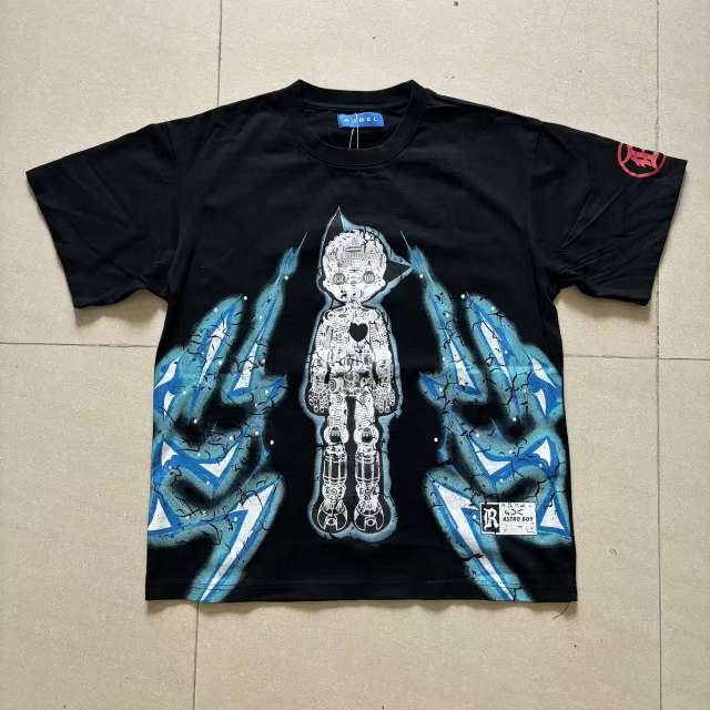 Dark High-Street Rebellious Rhinestone Print Washed Tee 11 colors 29077647
