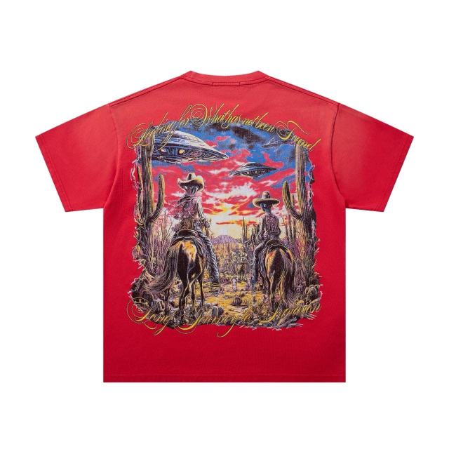 Alien Cowboy UFO Rhinestone Print Washed Tee 29060771