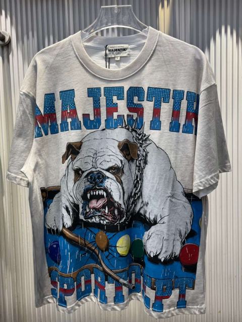 Billiards Aesthetic Bulldog Rhinestone Print Washed Tee 2 colors 29060725
