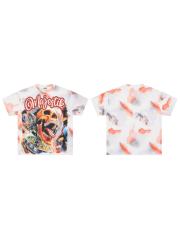 Tie-dye Space Skull Rhinestone Print Washed Tee 29064550
