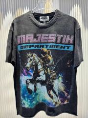 Space Knight Rhinestone Print Washed Tee 29065101