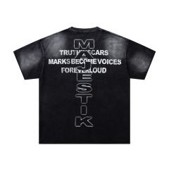 Religious Text Collage Slogan Rhinestone Print Washed Tee 29060739