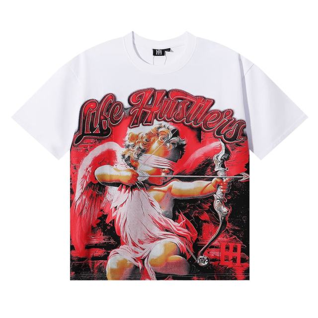 Blindfolded Cupid Archery Rhinestone Print Tee 2 colors 29082343