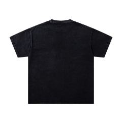Rock Jesus Pentagram Rhinestone Print Washed Tee 29060726