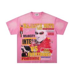 Death Race Motorcycle Slogan Rhinestone Print Washed Tee 2 colors 29060781