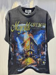 Urban Fire Scene Rhinestone Print Washed Tee 29060721