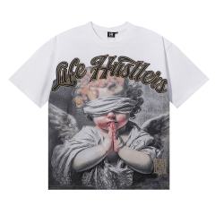 Blindfolded Wishing Angel Rhinestone Print Tee 2 colors 28751247
