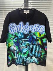 Graveyard Clown Skull Rhinestone Print Washed Tee 29060779