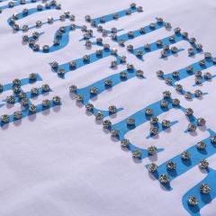 Basic Minimalist Logo Rhinestone Print Tee 4 colors 28751255