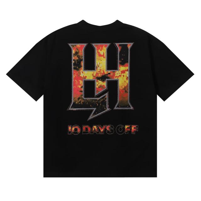 Masked Tattooed Angel Rhinestone Print Tee 2 colors 28751248